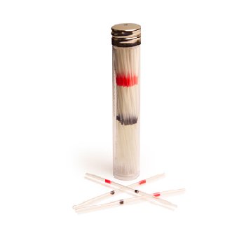 Tubes Capillary Cholestech LDX® Bood Collection Tube Micro-hematocrit Heparin Additive 40 µL Red Stripe / Black Stripe Without Closure Plastic Tube Lipids/ ALT/ AST by Abbott Rapid Dx North America LLC  ID 52193